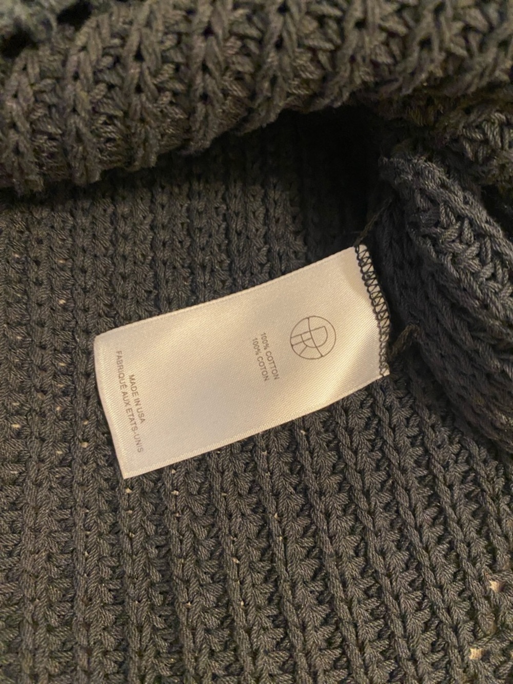 The Row Cotton Navy Open-Knit Sweater. Size L - Picture 7 of 9